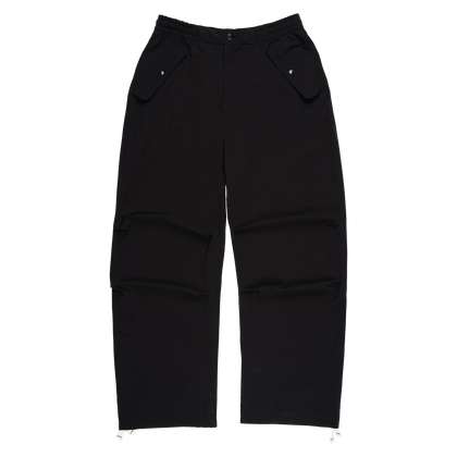 New Era Branded Nylon Military Black Cargo Pants